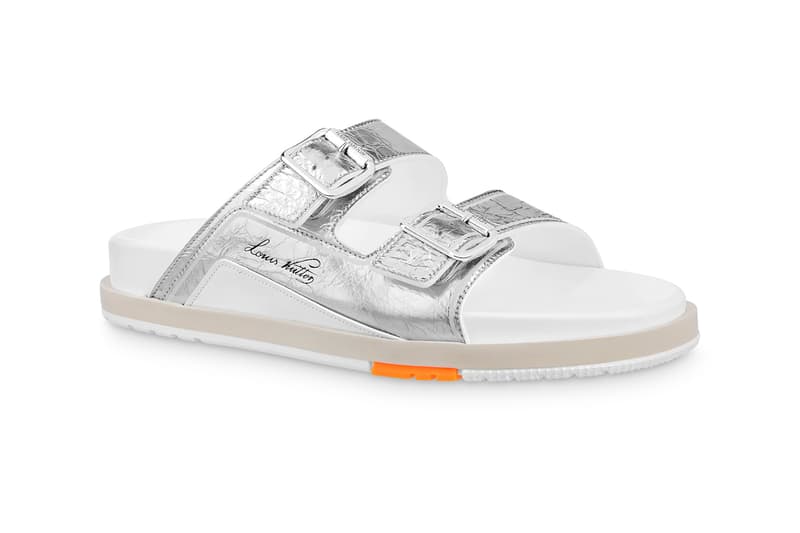 Louis Vuitton LV Trainer Mule Release Info Buy Price Silver Blue Fake Birkenstocks Virgil Abloh