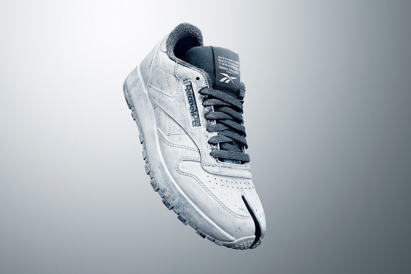 maison martin margiela reebok classic leather Bianchetto tabi toe white gray hand painted restock release date info photos price store list buying guide