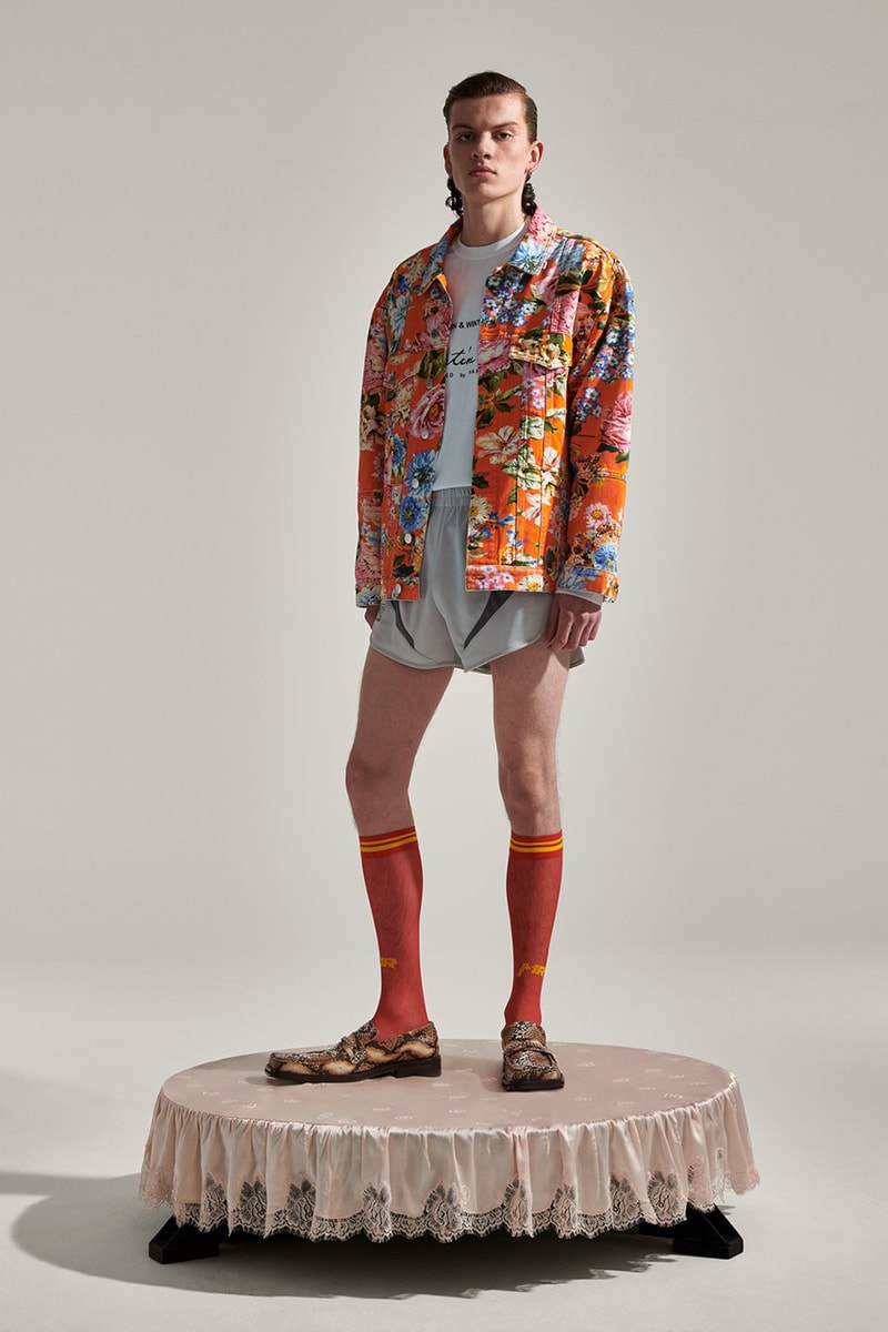 Martine Rose Spring/Summer 2021 Orange Denim Oversized Jacket Jeans Trousers Shirts Blue Brown Floral Prints London Designer