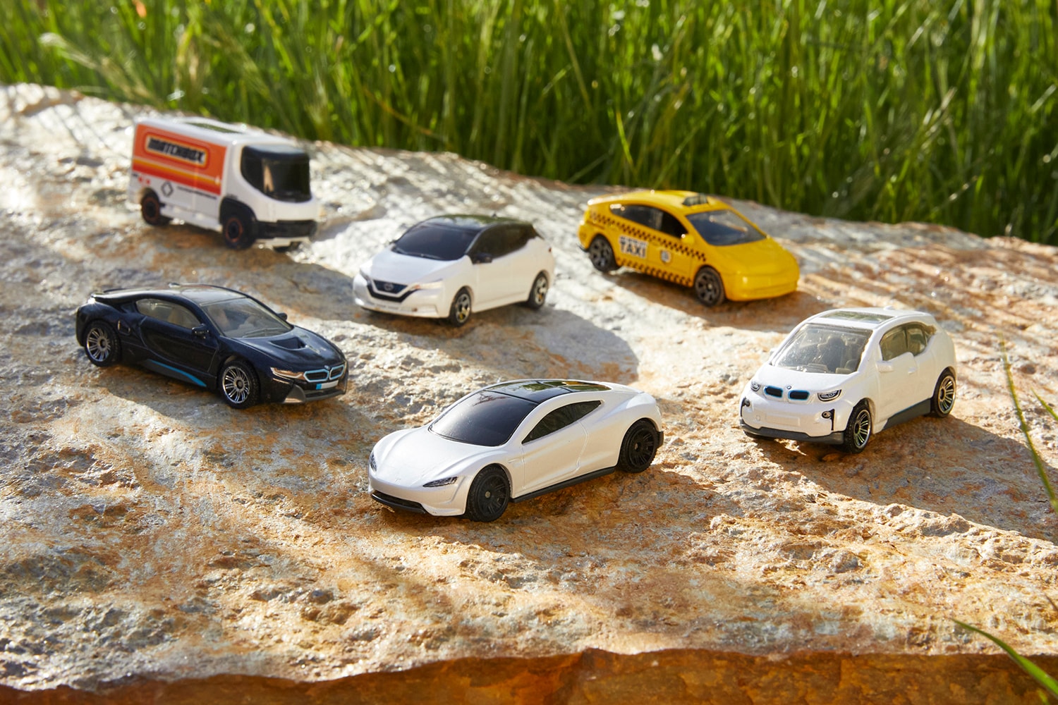Mattel Matchbox CarbonNeutral Tesla Roadster die-cast toy car recycled plastic steel plastic zinc tesla eVs 