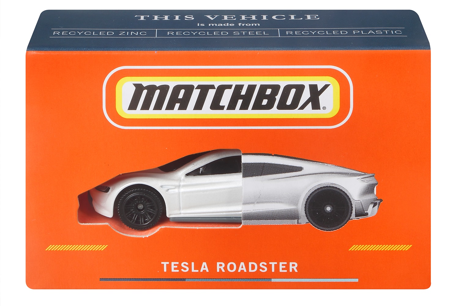 Mattel Matchbox CarbonNeutral Tesla Roadster die-cast toy car recycled plastic steel plastic zinc tesla eVs 