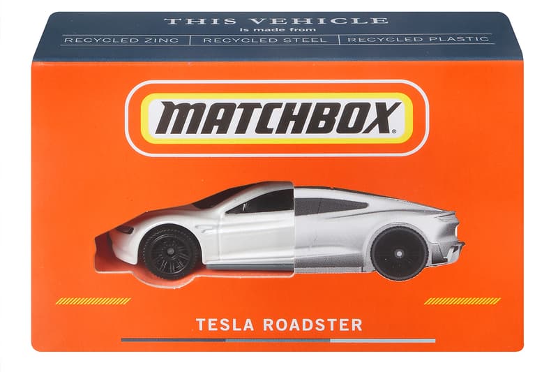 Mattel Matchbox CarbonNeutral Tesla Roadster die-cast toy car recycled plastic steel plastic zinc tesla eVs