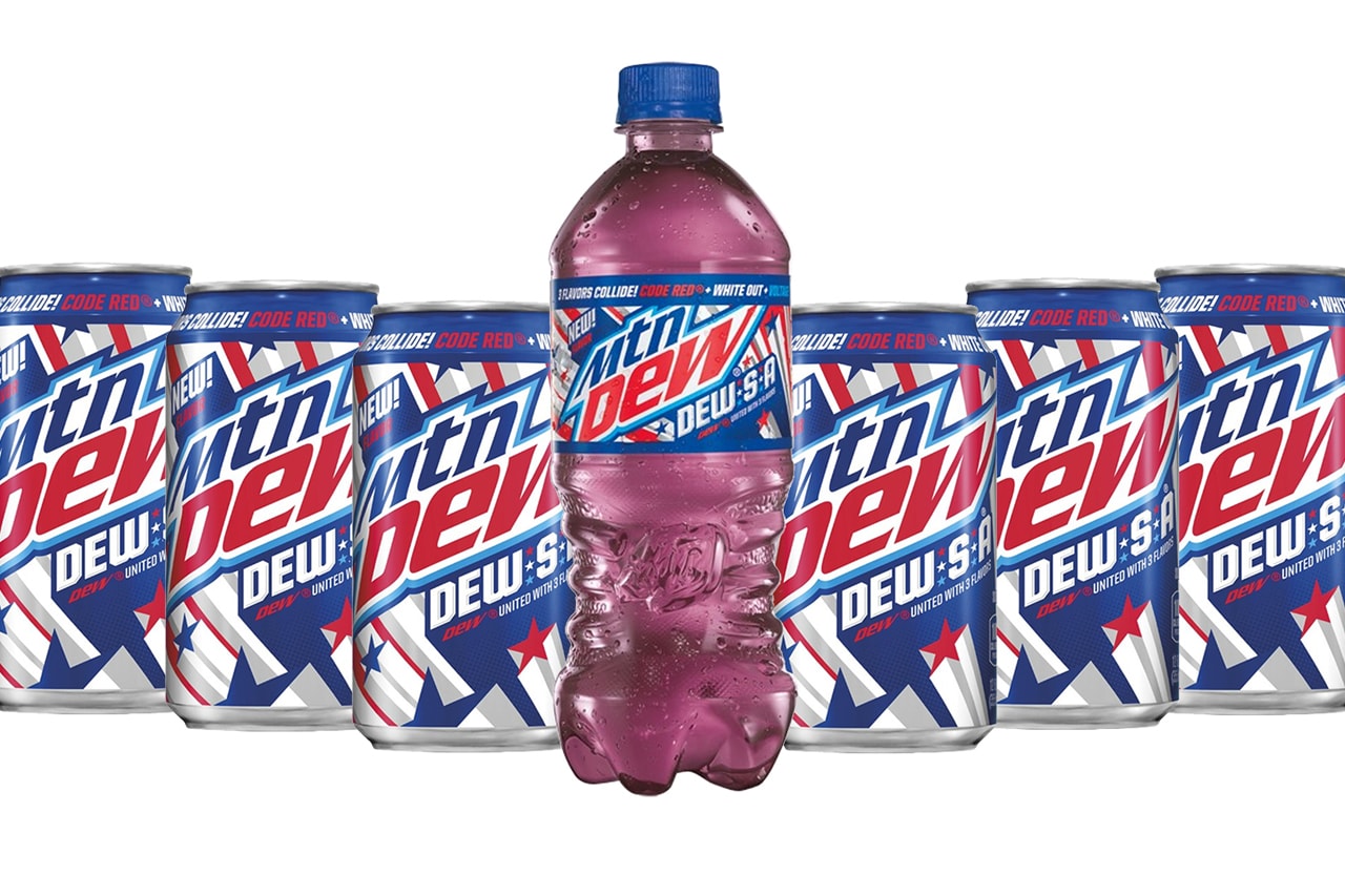 Mountain Dew DEW S A Flavor Re Release return usa united states of america patriotic code red voltage white out drinks info