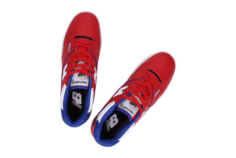 new balance 550 retro basketball shoe navy blue yellow red green gold white official release date info photos price store list buying guide