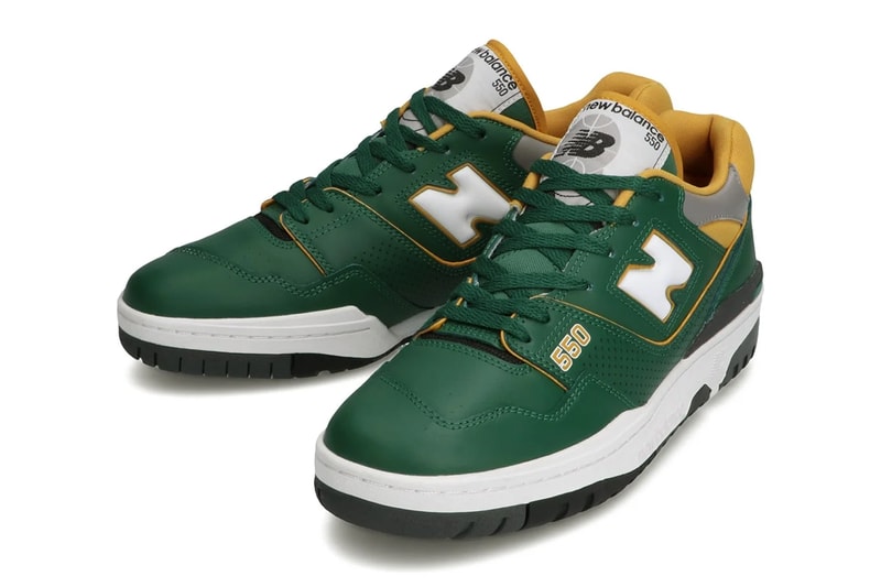 new balance 550 retro basketball shoe navy blue yellow red green gold white official release date info photos price store list buying guide