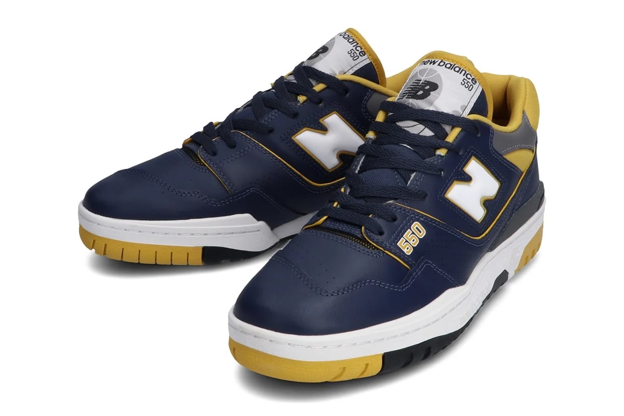 new balance 550 retro basketball shoe navy blue yellow red green gold white official release date info photos price store list buying guide