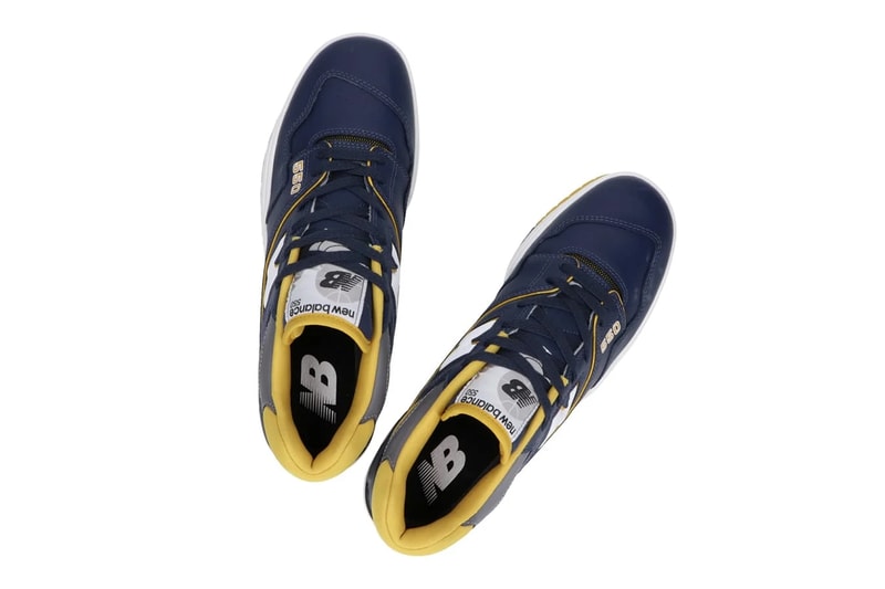 new balance 550 retro basketball shoe navy blue yellow red green gold white official release date info photos price store list buying guide
