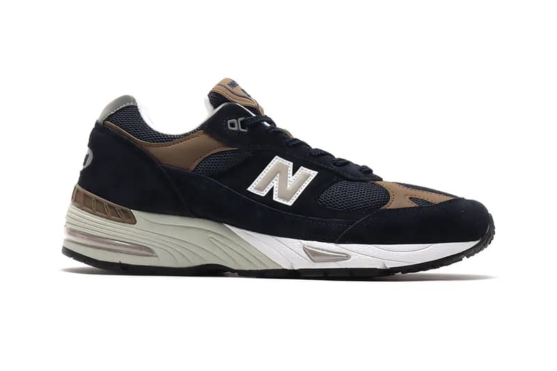 new balance 991 navy brown white M991DNB release info date store list buying guide photos atmos 