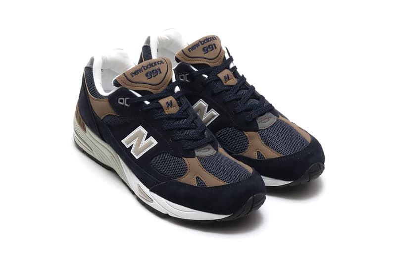 new balance 991 navy brown white M991DNB release info date store list buying guide photos atmos 