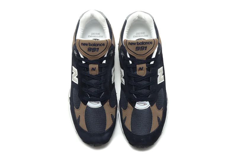 new balance 991 navy brown white M991DNB release info date store list buying guide photos atmos 