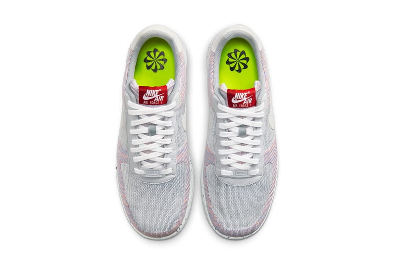 nike airforce 1 crater flyknit trainers in grey