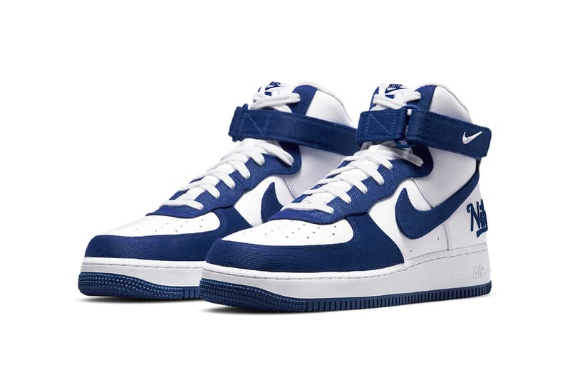 nike air force 1 high emb dodgers white rush blue DC8168 100 release date info store list buying guide photos price 