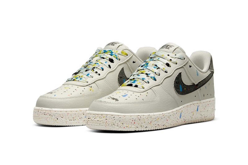 nike sportswear air force 1 low paint splatters CZ0339 001 100 white light bone sail black 