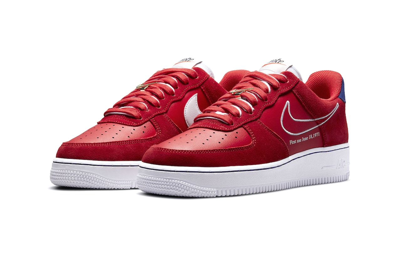 Nike Air Force 1 University Red Deep Royal Blue menswear streetwear spring summer 2021 ss21 collection footwear shoes kicks trainers runners db3597 600 info