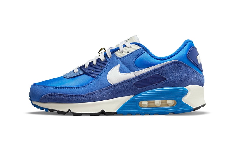 nike air max 90 first use signal blue db0636 400 menswear streetwear kicks shoes trainers runners spring summer 2021 collection info