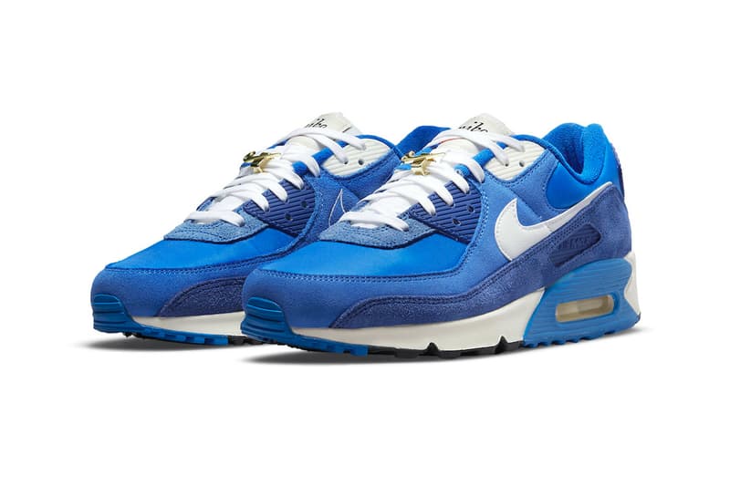 nike air max 90 first use signal blue db0636 400 menswear streetwear kicks shoes trainers runners spring summer 2021 collection info