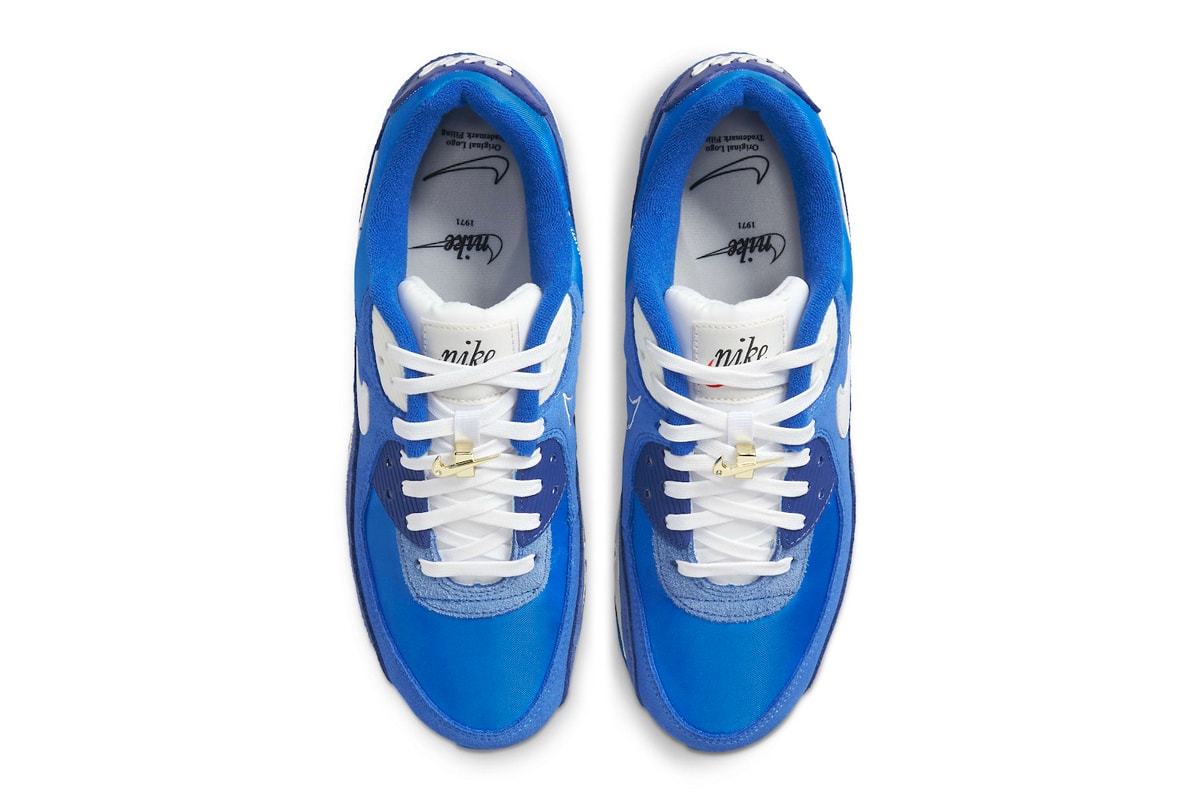 nike air max 90 first use signal blue db0636 400 menswear streetwear kicks shoes trainers runners spring summer 2021 collection info