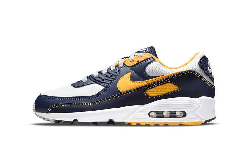 nike sportswear air max 90 michigan DC9845 101 white midnight navy obsidian university gold official release date info photos price store list buying guide