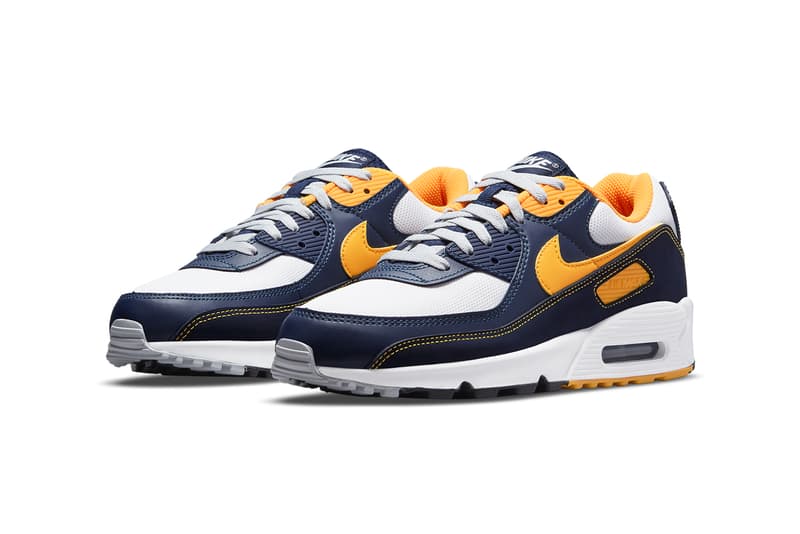 nike sportswear air max 90 michigan DC9845 101 white midnight navy obsidian university gold official release date info photos price store list buying guide