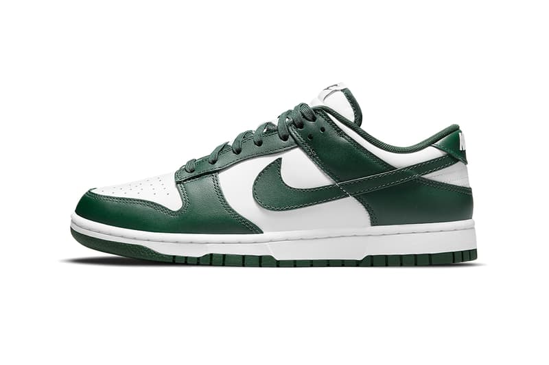 nike dunk low michigan team green DD1391 700 DD1391 101 wolverines spartans michigan state release date info store list buying guide photos