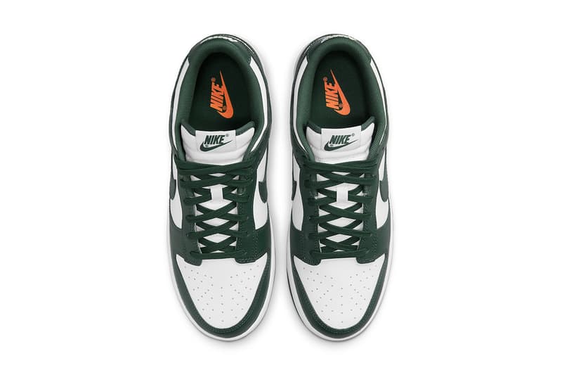 nike dunk low michigan team green DD1391 700 DD1391 101 wolverines spartans michigan state release date info store list buying guide photos