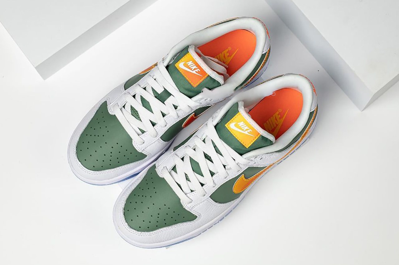 nike dunk low ny vs ny white green orange DN2489 300 release info store list buying guide photos price 
