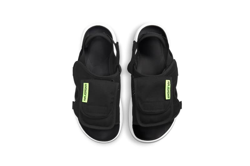 Nike Jordan LS Slide CZ0791-002 Black/Ghost Green/Black/White Solarsoft Foam Footbed Stash Pocket Removable Heel Strap Sandals Footwear Shoe Release Information Drop Date Closer First Look