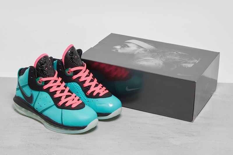 nike basketball lebron james 8 south beach pink flash filament green black cz0328 400 official release date info photos price store list buying guide 