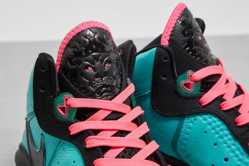 nike basketball lebron james 8 south beach pink flash filament green black cz0328 400 official release date info photos price store list buying guide 