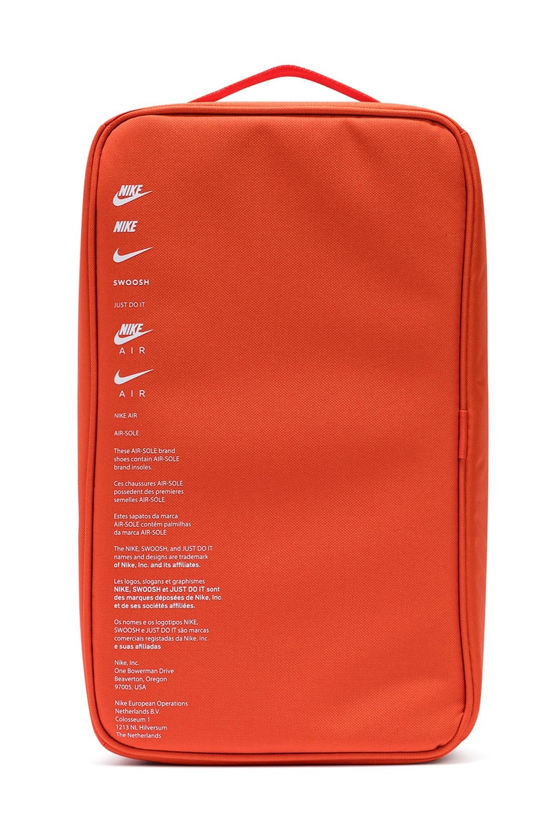 Nike Sportswear Shoe Box Bag Release Info Photos HBX Shop Online Shoes Sneaker Carrier Storage Accessory Drop Date Closer Look Restock Red Swoosh