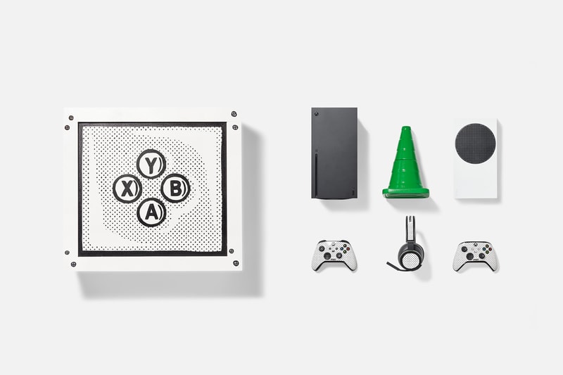 hand-painted xbox gaming Xbox Series X, Xbox Series S, a custom Xbox Wireless Controller and Xbox Wireless Headset, signature cone, iconic Xbox green U.S. Latinx Art Forum (USLAF) Latinx visual artists Salomón Villada Hoyos Joshua Vides Reality To Idea