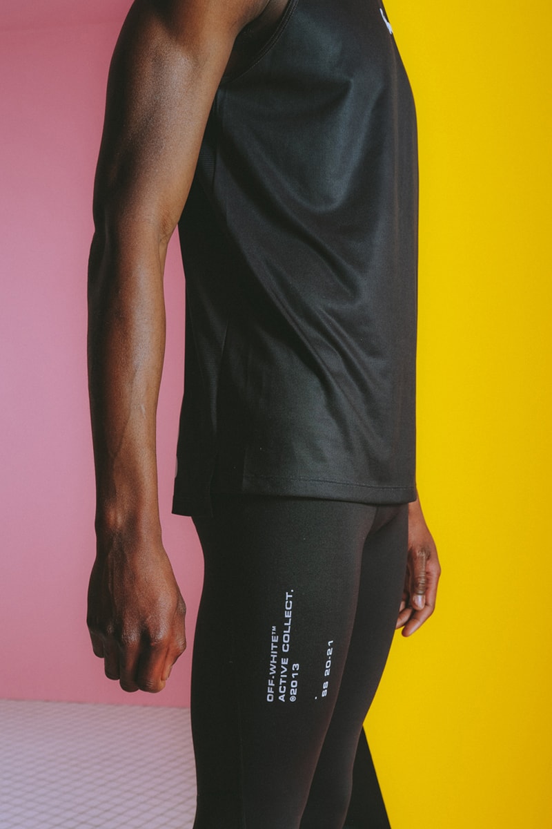 Off-White™ off active athleisure gym sportswear workout collection lookbook release date info buy price site store web menswear womenswear virgil abloh