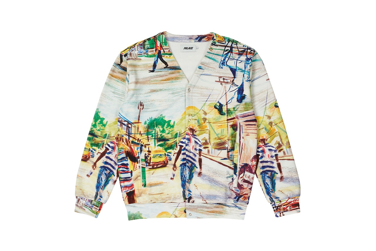 palace spring 2021 drop 8 cardigans outerwear release information when does it drop patterns graphics paintings artwork caps