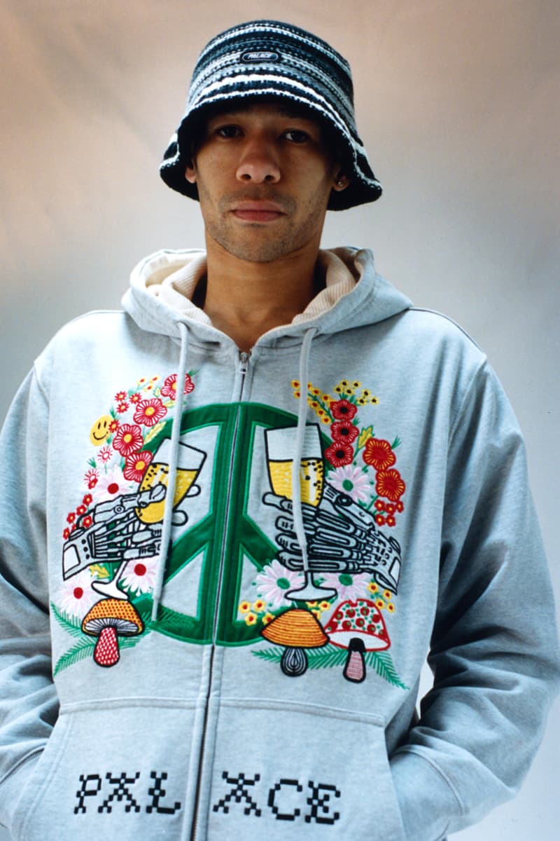 Palace Summer 2021 Lookbook Release Information First Look Lev Tanju Danny Reed Kyle Wilson Lucien Clarke Charlie Birch Kawaii Trashy 90s Tattoos Duck Chain Tri Flag Trilogo Crocs CollaborationHippy Salute
