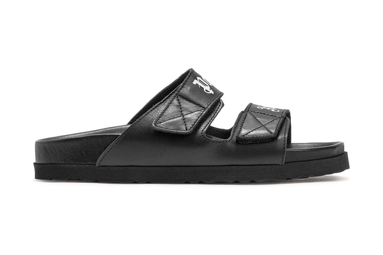 Palm Angels Drops Sleek Black Leather Sandals for SS21