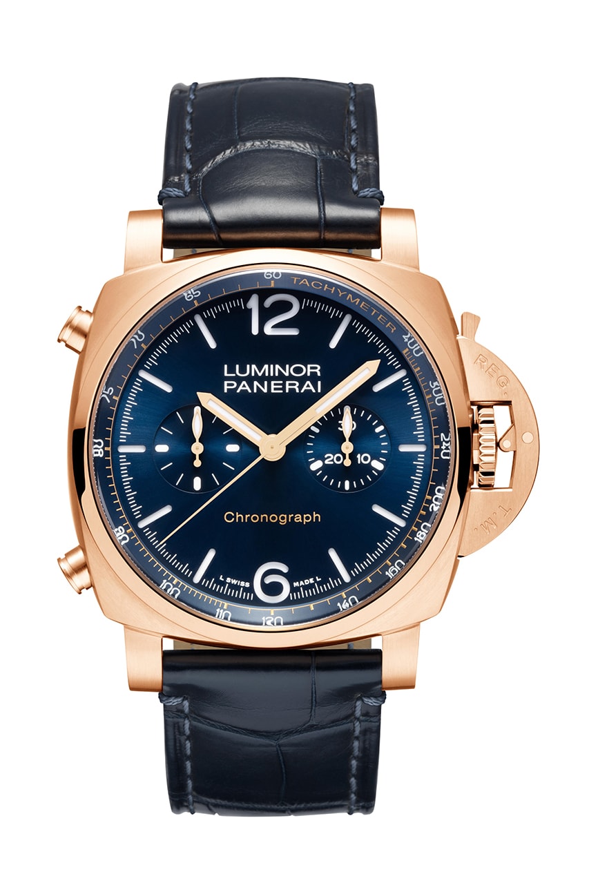 Panerai Luminor Chronograph Pushes the Idea of a Precious Tool Watch With Eye-Catching Gold Alloy and Deep Blue Dial