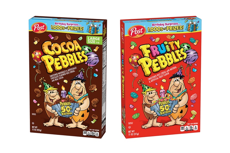 Pebbles Cereal Limited-edition 50th Anniversary Commemorative Box Post Foods Fred Flintstone 