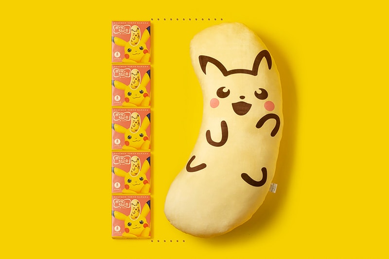 Tokyo Banana Pikachu Flavor Pokémon Pillow Info food and beverage japan sweets treat sponge cake banana yellow