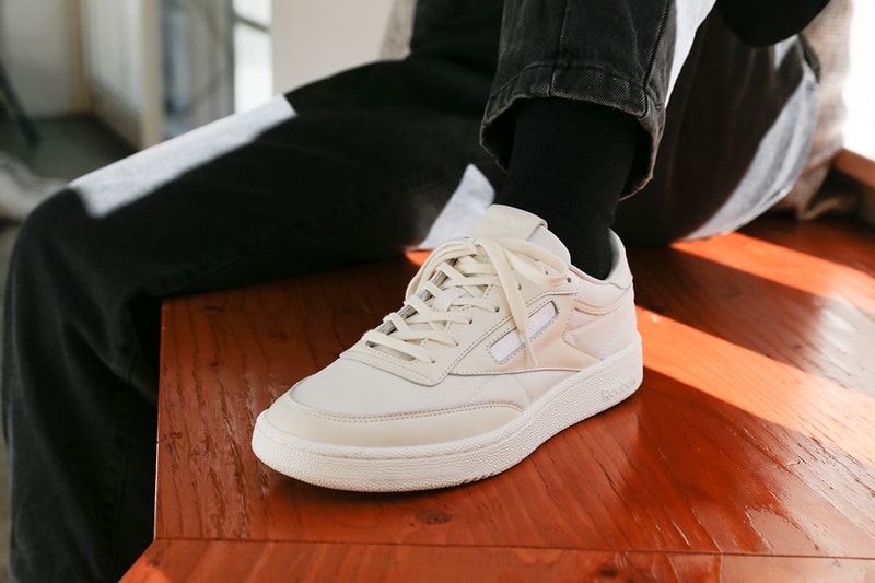 PIZZA SLICE x Reebok Classic Japan Club C Sneaker collaboration colorway release date info logo buy price leak first look on feet new york 