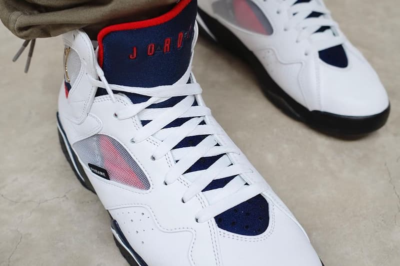 psg paris saint germain air jordan 7 white navy red CZ0789 105 release info store list buying guide photos price 