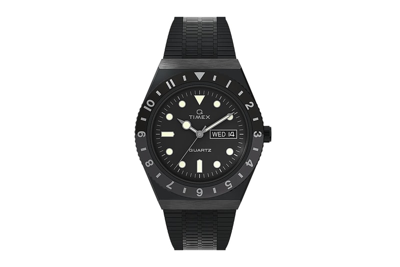 Q Timex 38mm Stainless Steel Bracelet Watch reissue black menswear streetwear collectibles accesories watches release
