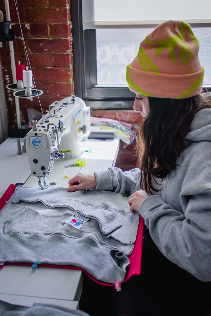 nicole mclaughlin upcycling o-1 dao-yi chow russell athletic release details bag hoodie slides upcycle earth day month