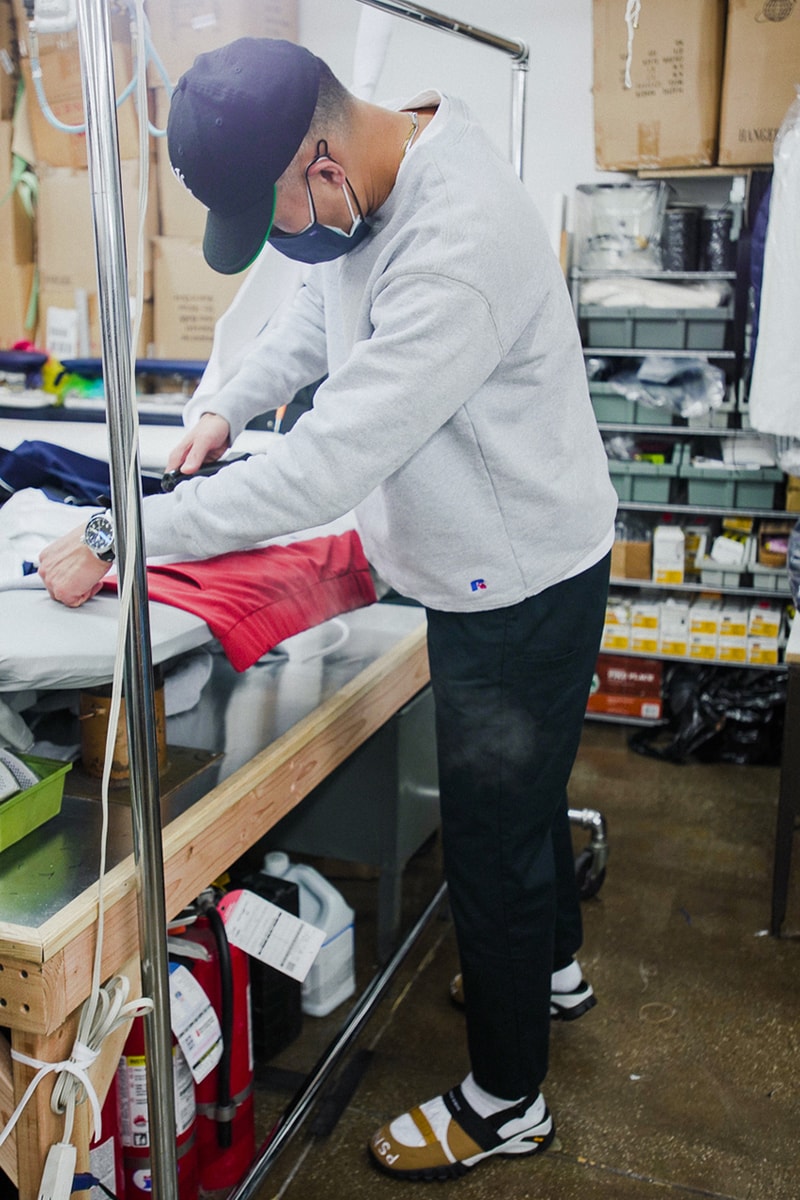 nicole mclaughlin upcycling o-1 dao-yi chow russell athletic release details bag hoodie slides upcycle earth day month