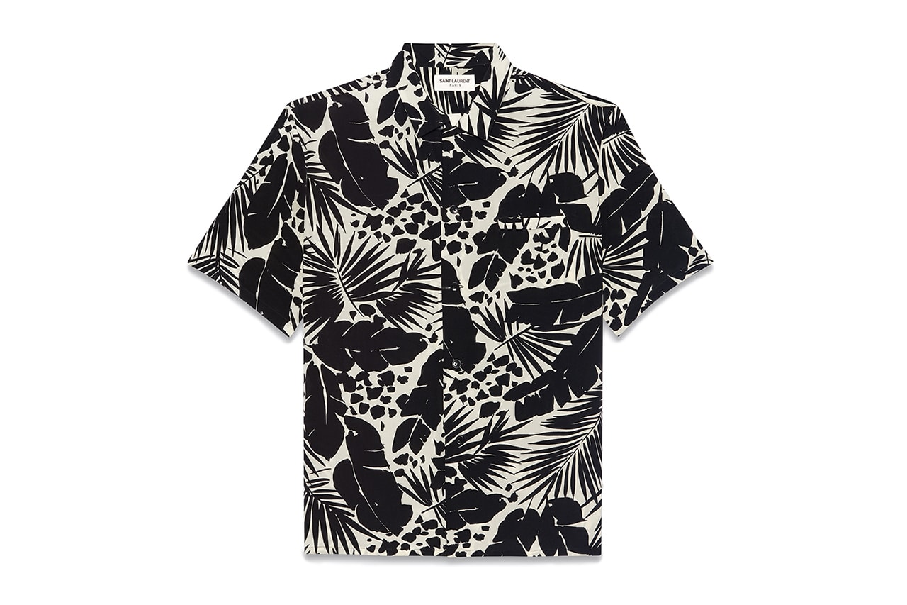 Saint Laurent Printed Summer Silk Shirts, Scarves menswear ready to wear anthony vaccarello pattern tropical flower floral hibiscus pairs ysl slp