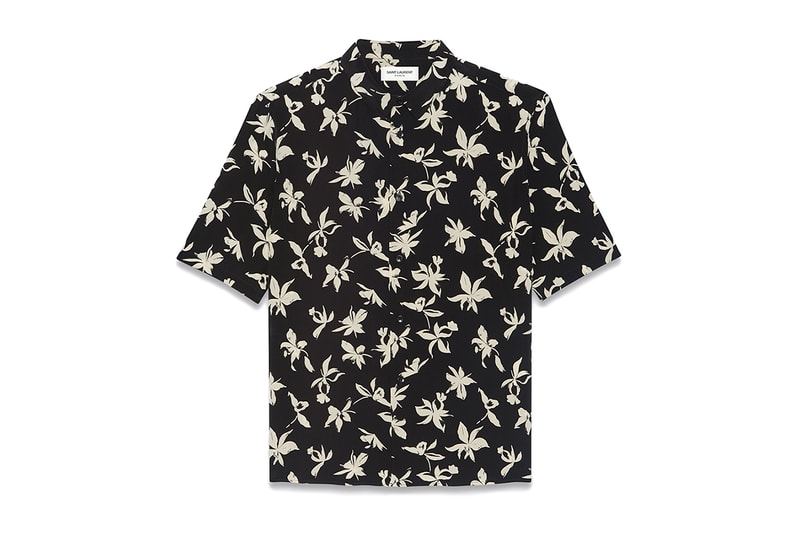 Saint Laurent Printed Summer Silk Shirts, Scarves menswear ready to wear anthony vaccarello pattern tropical flower floral hibiscus pairs ysl slp