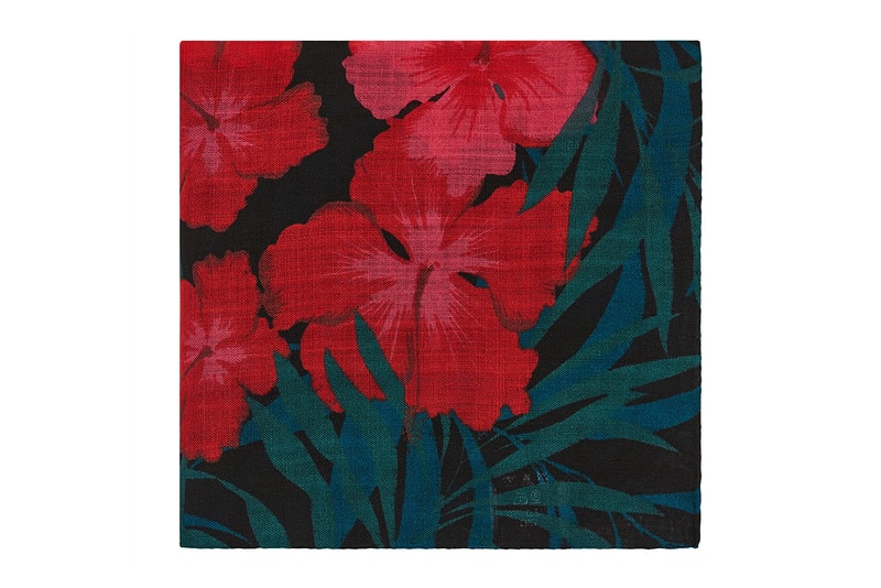 Saint Laurent Printed Summer Silk Shirts, Scarves menswear ready to wear anthony vaccarello pattern tropical flower floral hibiscus pairs ysl slp