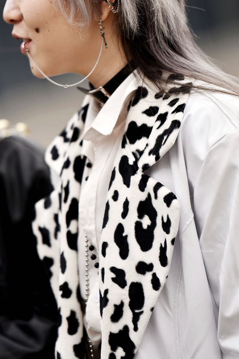 Shanghai Fashion Week FW21 Street Style Looks Autumn black and white accessories coats