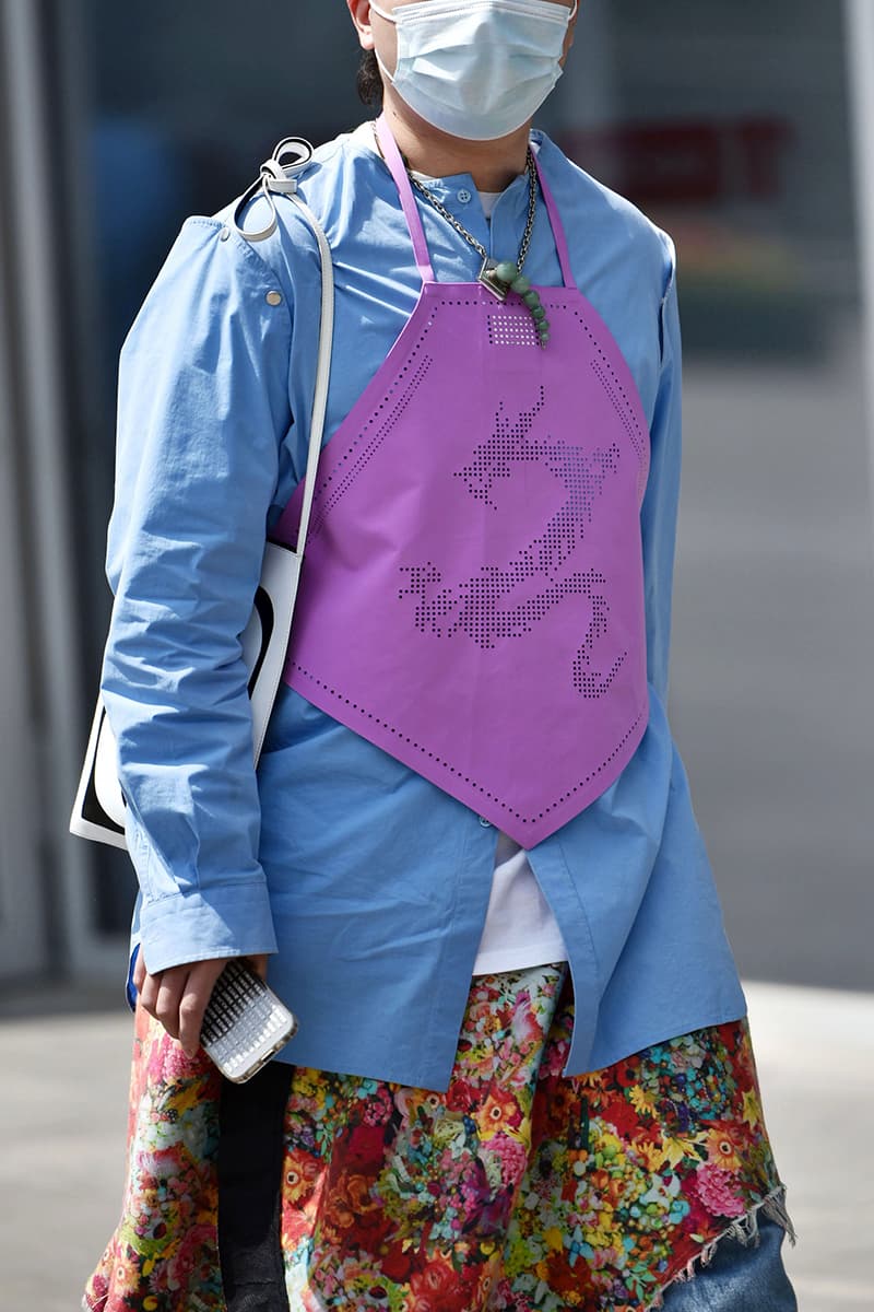 Shanghai Fashion Week FW21 Street Style Looks Autumn black and white accessories coats