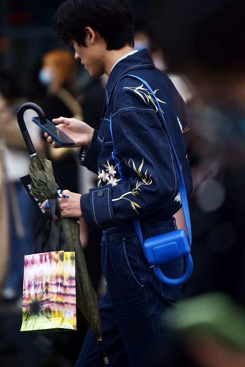 Shanghai Fashion Week FW21 Street Style Looks Autumn black and white accessories coats