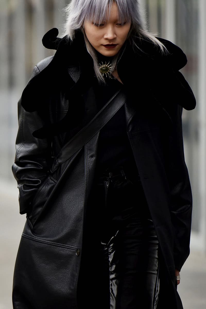 Shanghai Fashion Week FW21 Street Style Looks Autumn black and white accessories coats